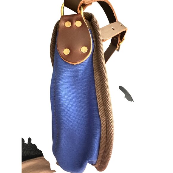 Duluth Pack Royal Blue Canvas Crossbody Bag With Leather Strap & Accents - Picture 3 of 8